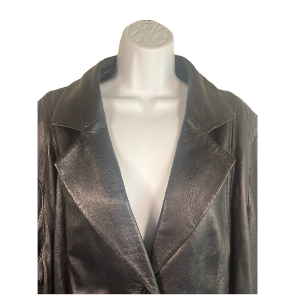 Wilson Leather Pelle Studio Women’s Double Breasted Leather Jacket Vintage Sz 3X - Picture 4 of 16